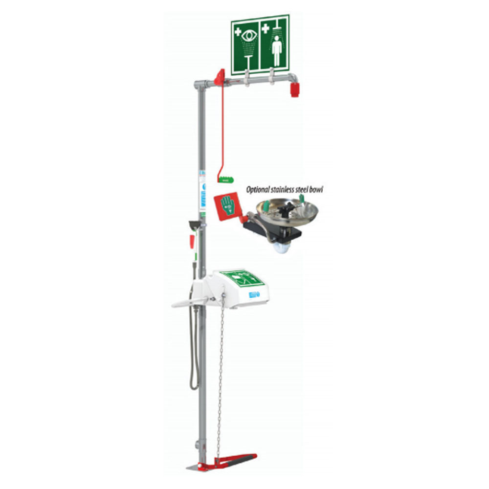 FREE STANDING HAND OPERATED SHOWER&HAND/FOOT OPERATED EYEWASH